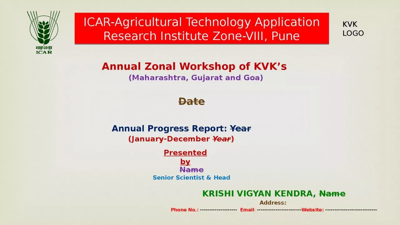 Annual  Zonal Workshop of KVK’s