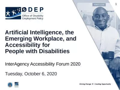 ODEP Artificial Intelligence, the Emerging Workplace, and Accessibility for