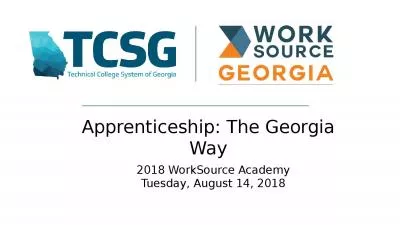 Apprenticeship: The Georgia Way