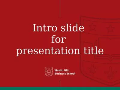 Intro slide  for  presentation title