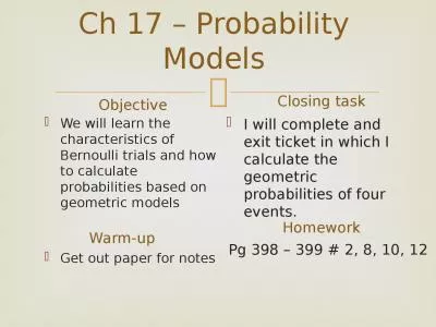 Ch  17 – Probability Models