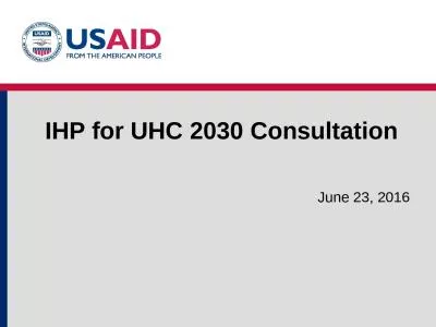 IHP for UHC 2030 Consultation