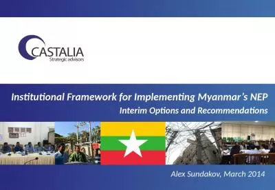 Institutional Framework for Implementing Myanmar’s NEP