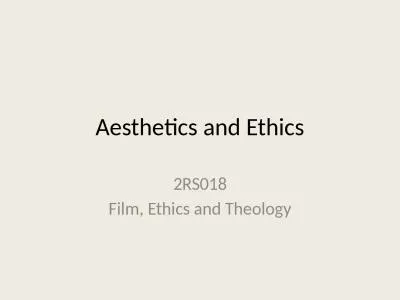 Aesthetics and Ethics 2RS018