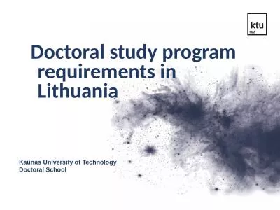 Doctoral study program requirements in Lithuania