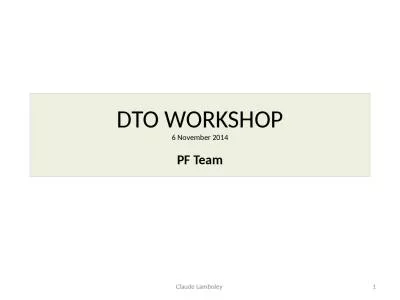 DTO WORKSHOP 6  November