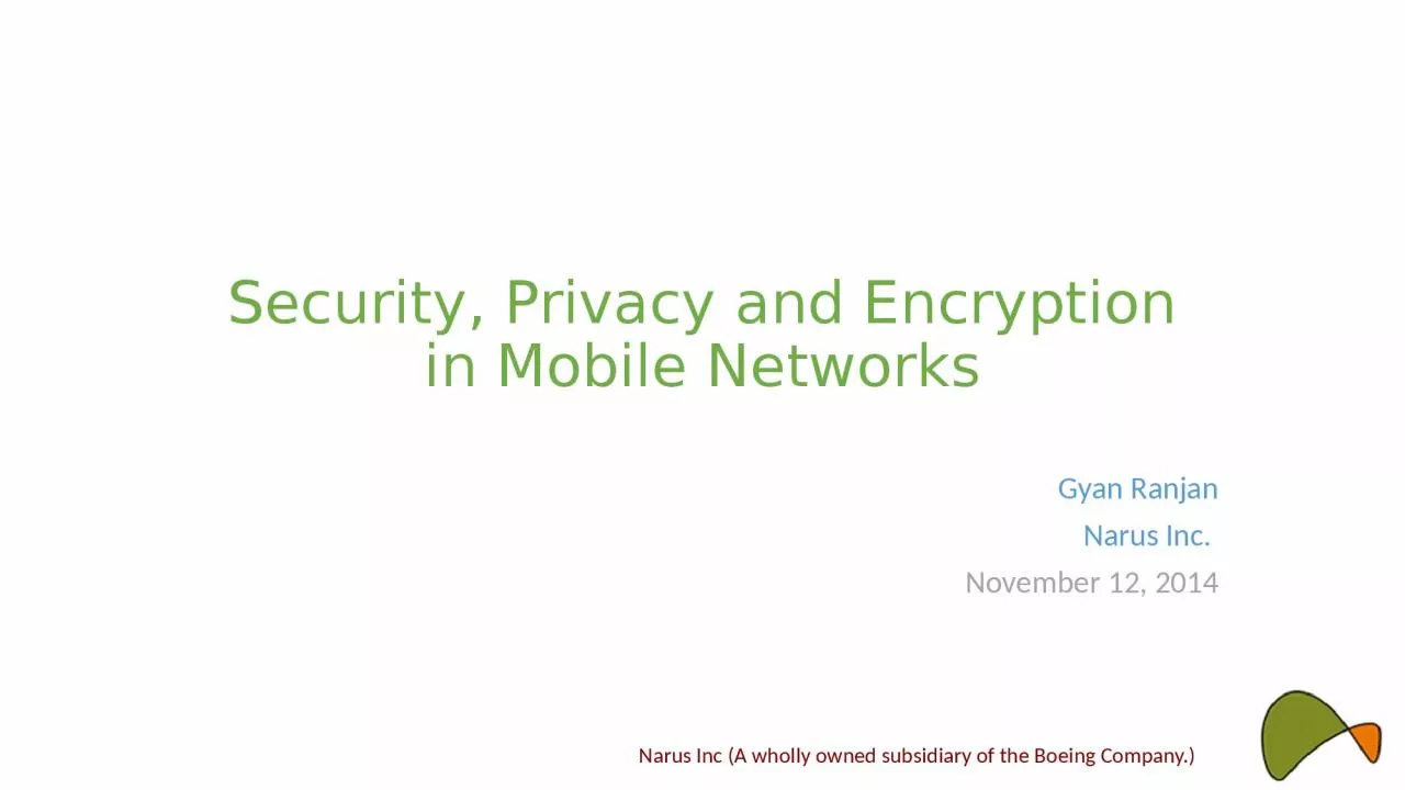 Security, Privacy and Encryption