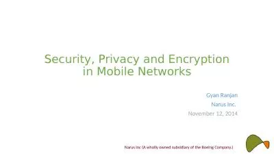 Security, Privacy and Encryption