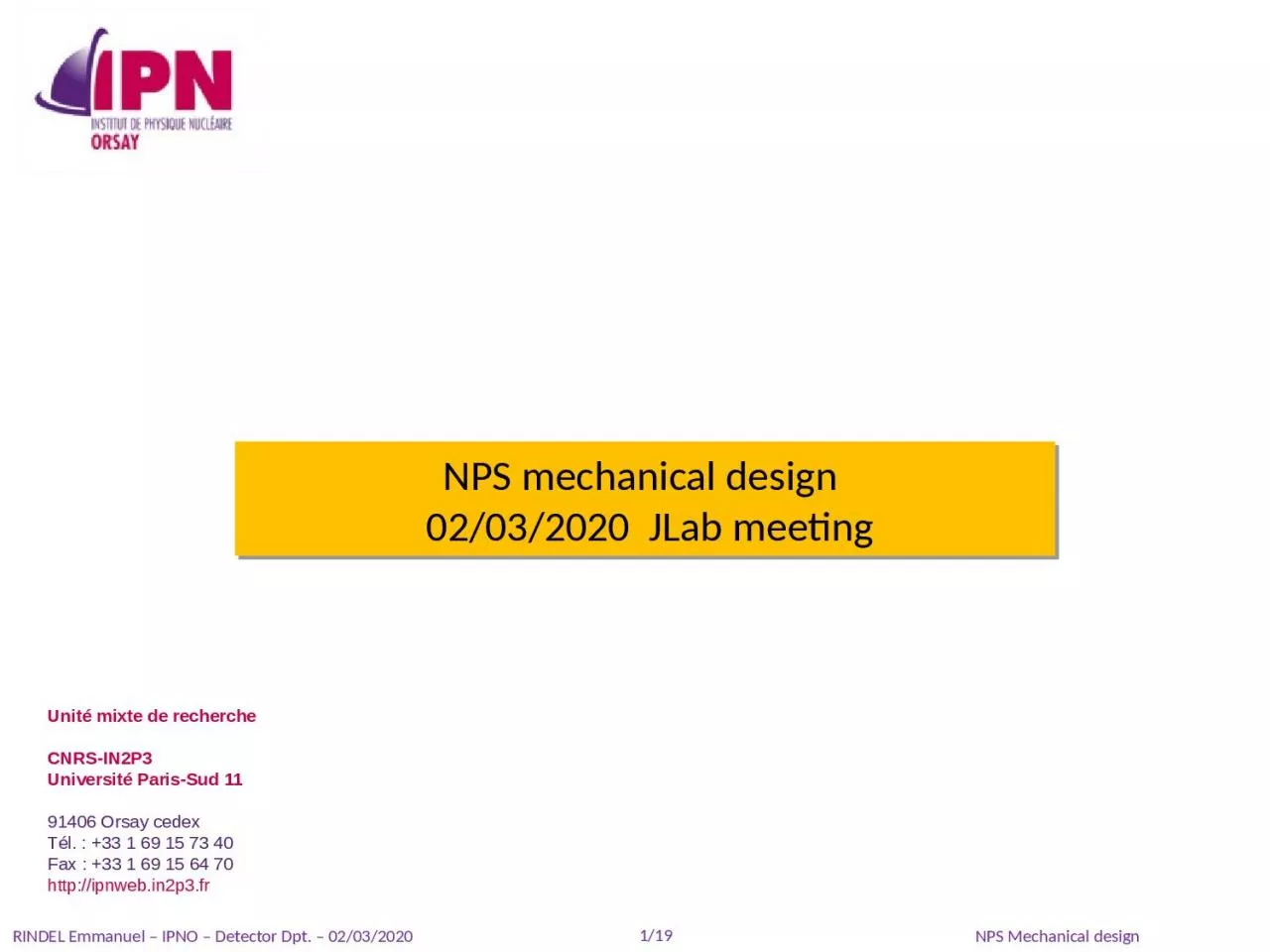 NPS mechanical design   02/03/2020
