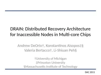 DRAIN: Distributed Recovery Architecture for Inaccessible Nodes in Multi-core Chips