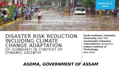 DISASTER RISK REDUCTION INCLUDING CLIMATE CHANGE ADAPTATION