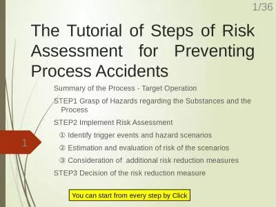 The Tutorial of Steps of Risk Assessment for Preventing Process Accidents