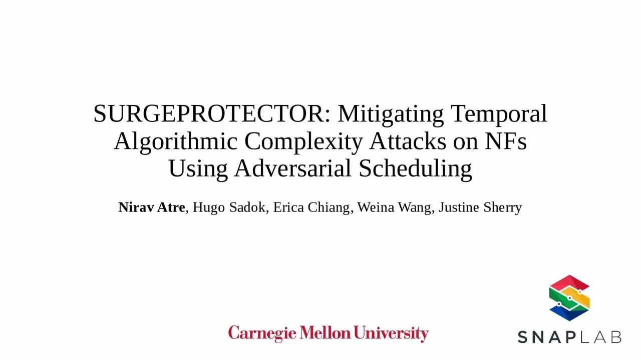 SurgeProtector : Mitigating Temporal Algorithmic Complexity Attacks on NFs Using Adversarial