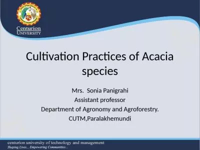 Cultivation Practices of Acacia species