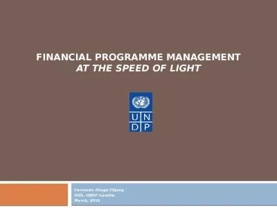Financial  Programme  Management