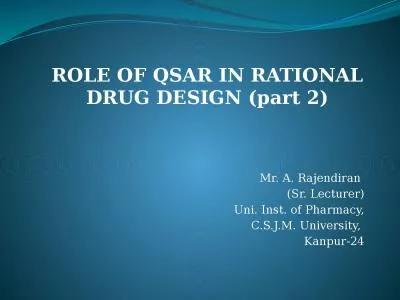 ROLE OF QSAR IN RATIONAL DRUG