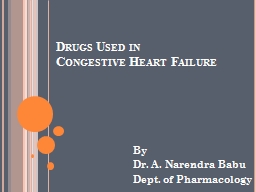 Drugs Used in Congestive Heart Failure