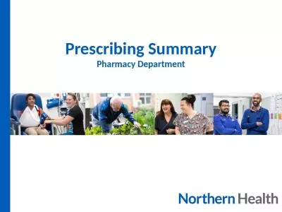 Prescribing Summary Pharmacy Department