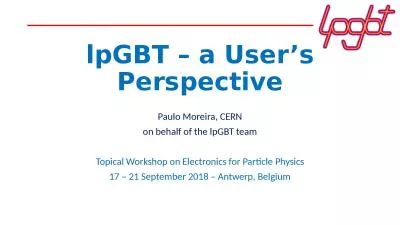 lpGBT – a User’s Perspective