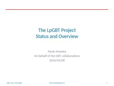 The LpGBT  Project Status