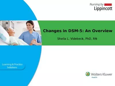Changes in DSM-5:  An Overview