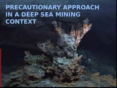 Precautionary Approach  in A deep sea mining context