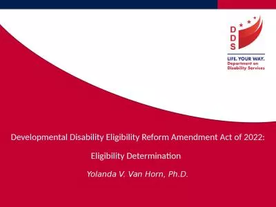 Developmental Disability Eligibility Reform Amendment Act of 2022: