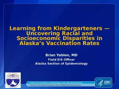 Field EIS Officer Alaska Section of Epidemiology
