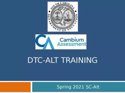 DTC-Alt Training Spring 2021 SC-Alt
