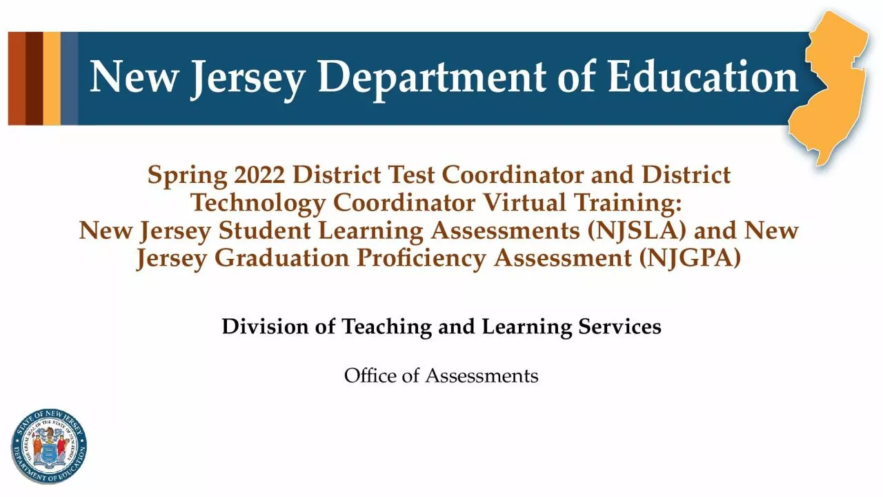 Spring 2022 District Test Coordinator and District Technology Coordinator Virtual Training: