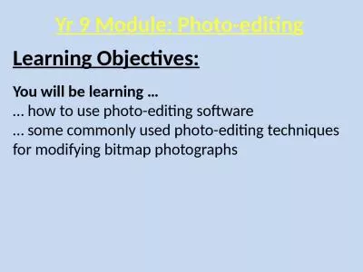 Yr  9 Module: Photo-editing