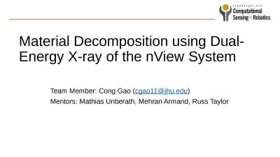 Material Decomposition using Dual-Energy X-ray of the nView System