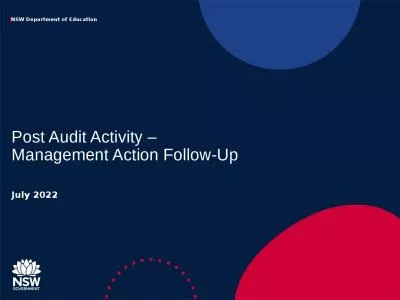 July 2022 Post Audit Activity –