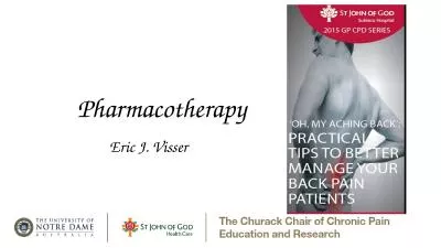 Pharmacotherapy Eric J. Visser