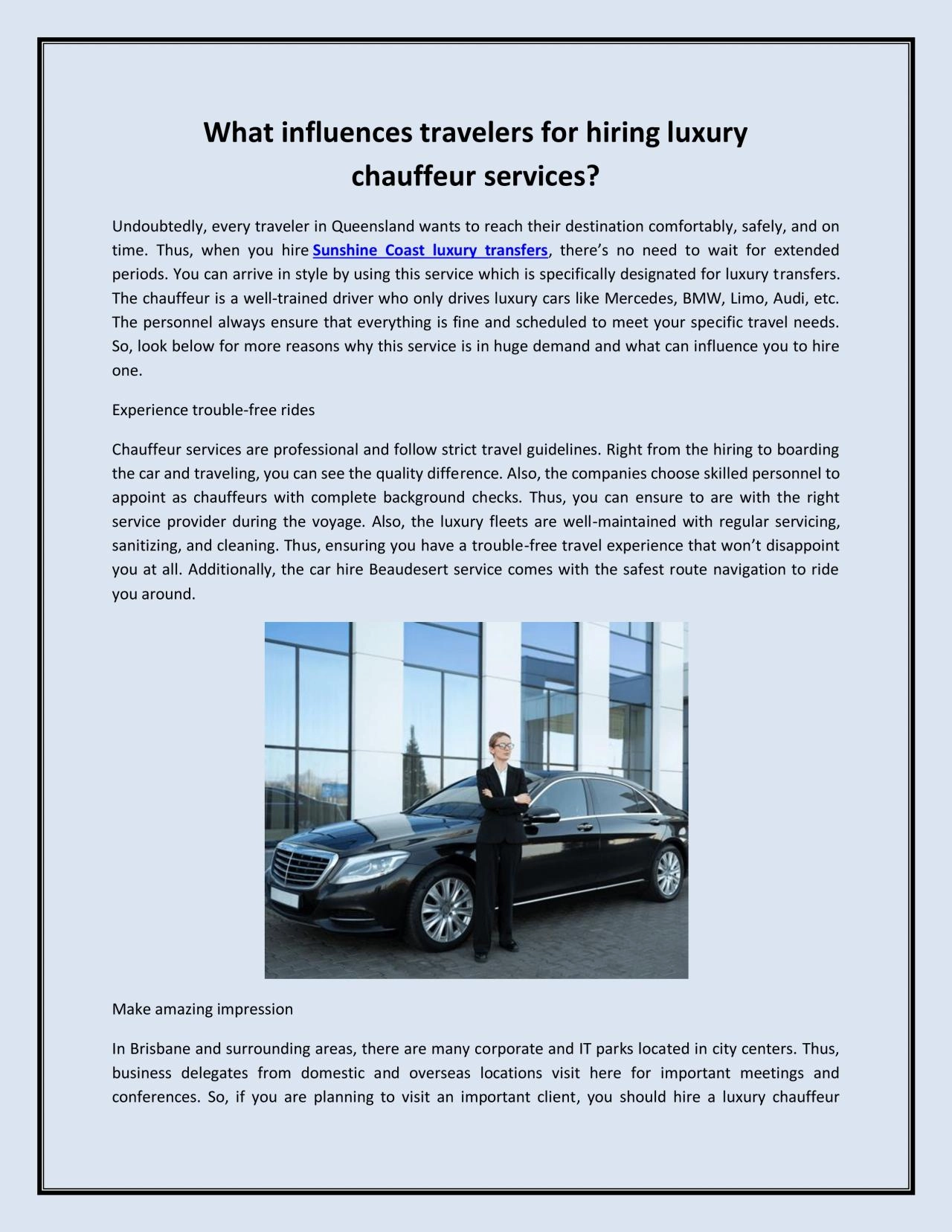 PDF-What influences travelers for hiring luxury chauffeur services?