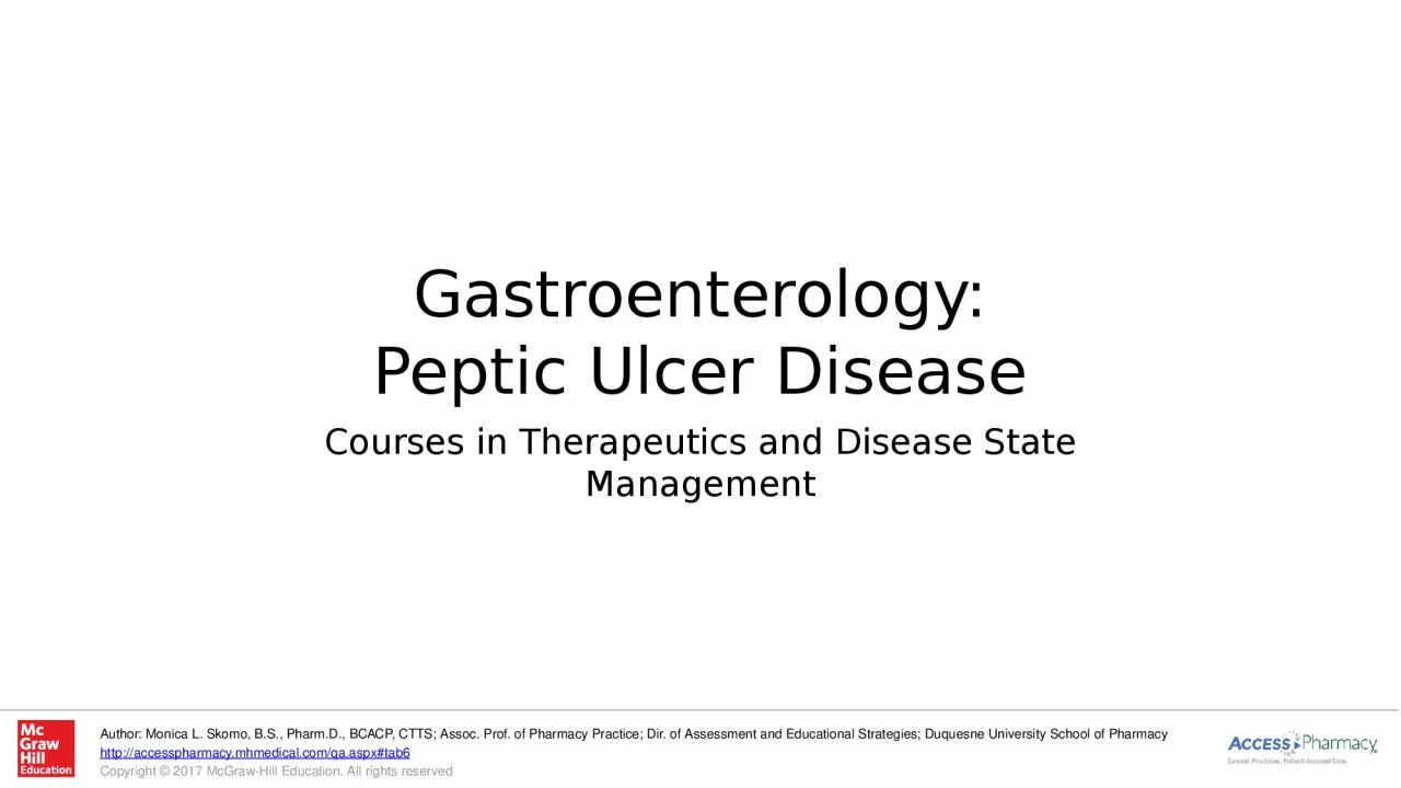 Gastroenterology: Peptic Ulcer Disease