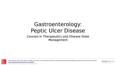 Gastroenterology: Peptic Ulcer Disease