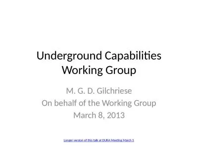 Underground Capabilities