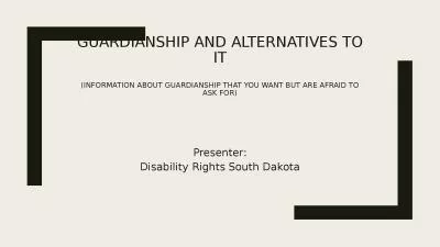 guardianship and alternatives to it