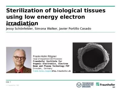 Sterilization of biological tissues using low energy electron irradiation