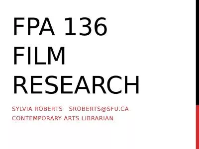 fpa  136 Film research Sylvia