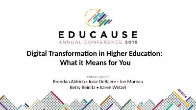 Digital Transformation in Higher Education: