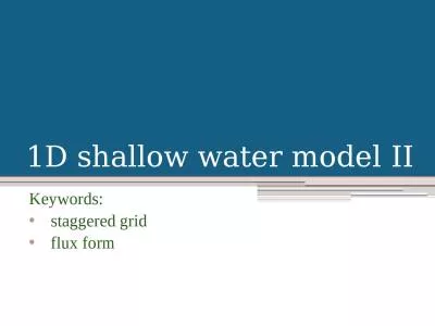 1D shallow water model