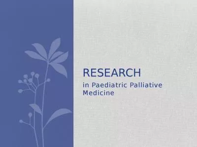 in  Paediatric  Palliative Medicine