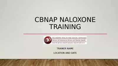 CBNAP  Naloxone training