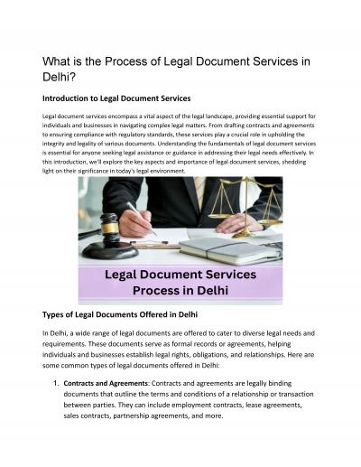 What is the Process of Legal Document Services in Delhi?
