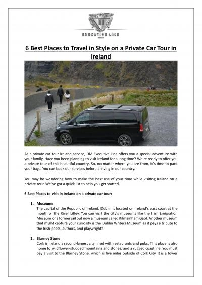 DM Executive Line - 6 Best Places to Travel in Style on a Private Car Tour in Ireland