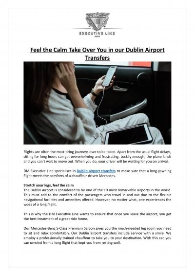 DM Executive Line - Feel the Calm With Dublin Airport Transfers