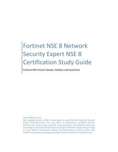 Fortinet NSE 8 Network Security Expert NSE 8 Certification Study Guide