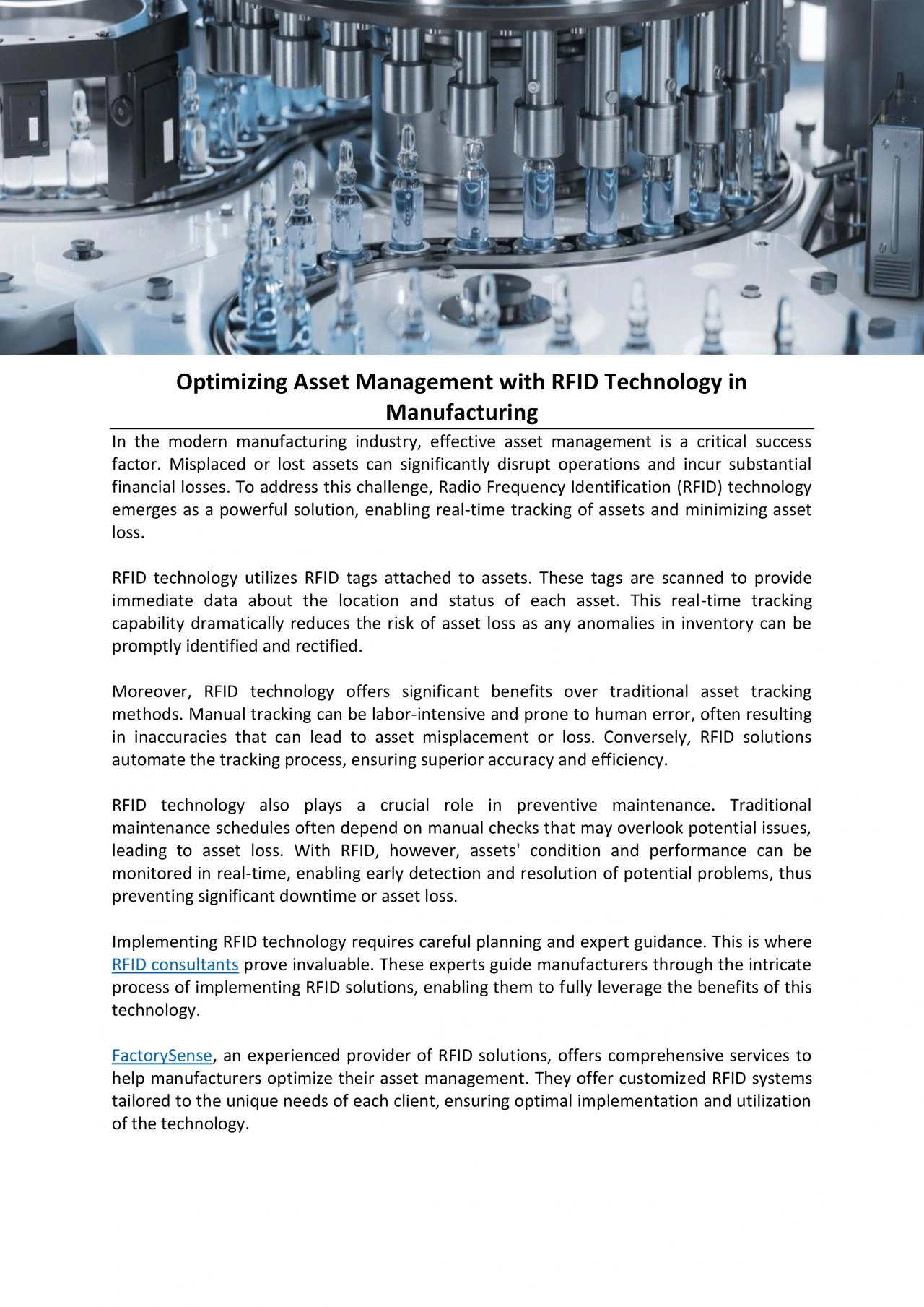 Optimizing Asset Management with RFID Technology in Manufacturing